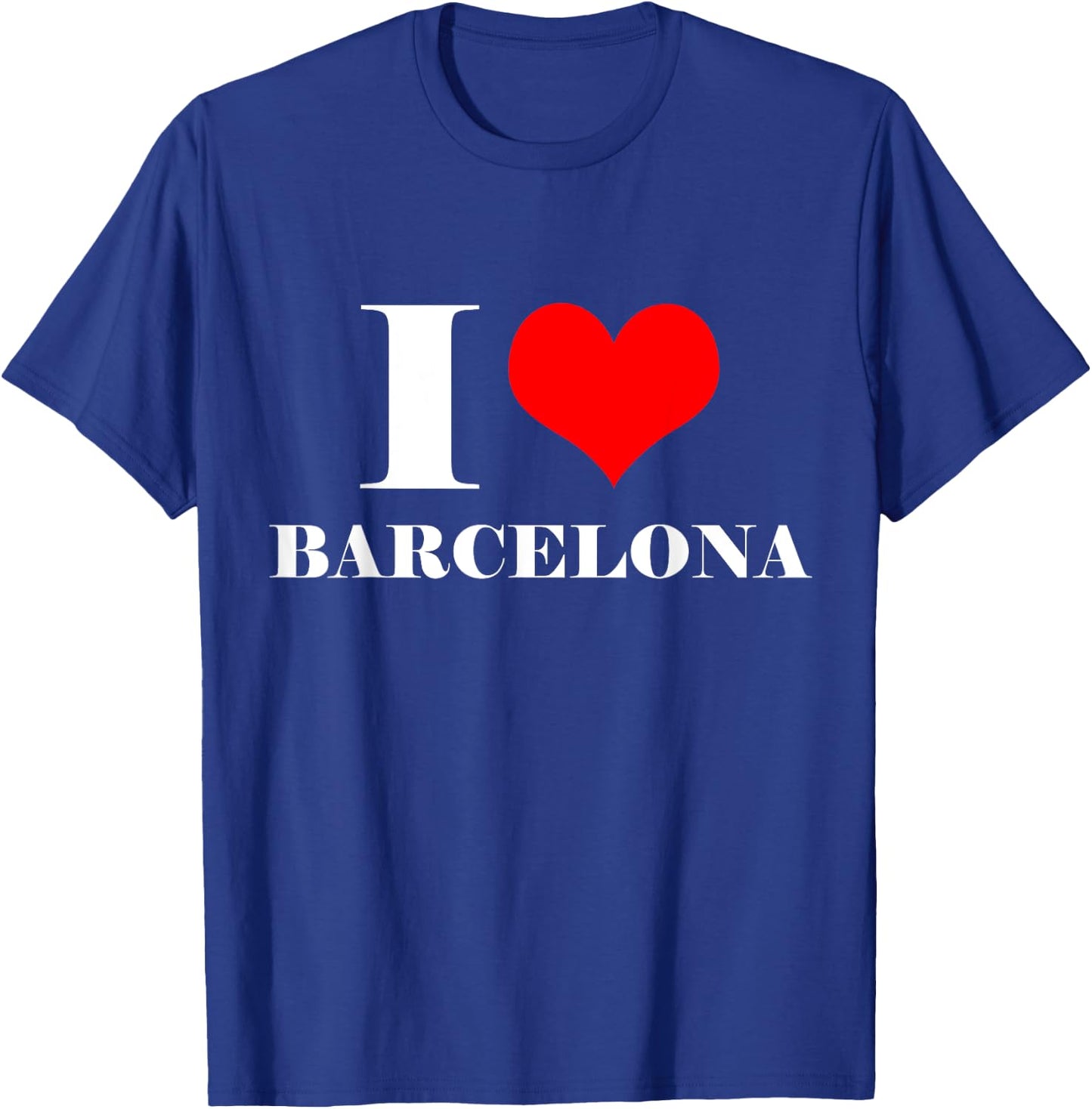 World-Designs I Love Barcelona , I Heart Barcelona , Spain Shirt, Black, -Adults, Short Sleeve, Small T-Shirt - T-Shirt | Royal