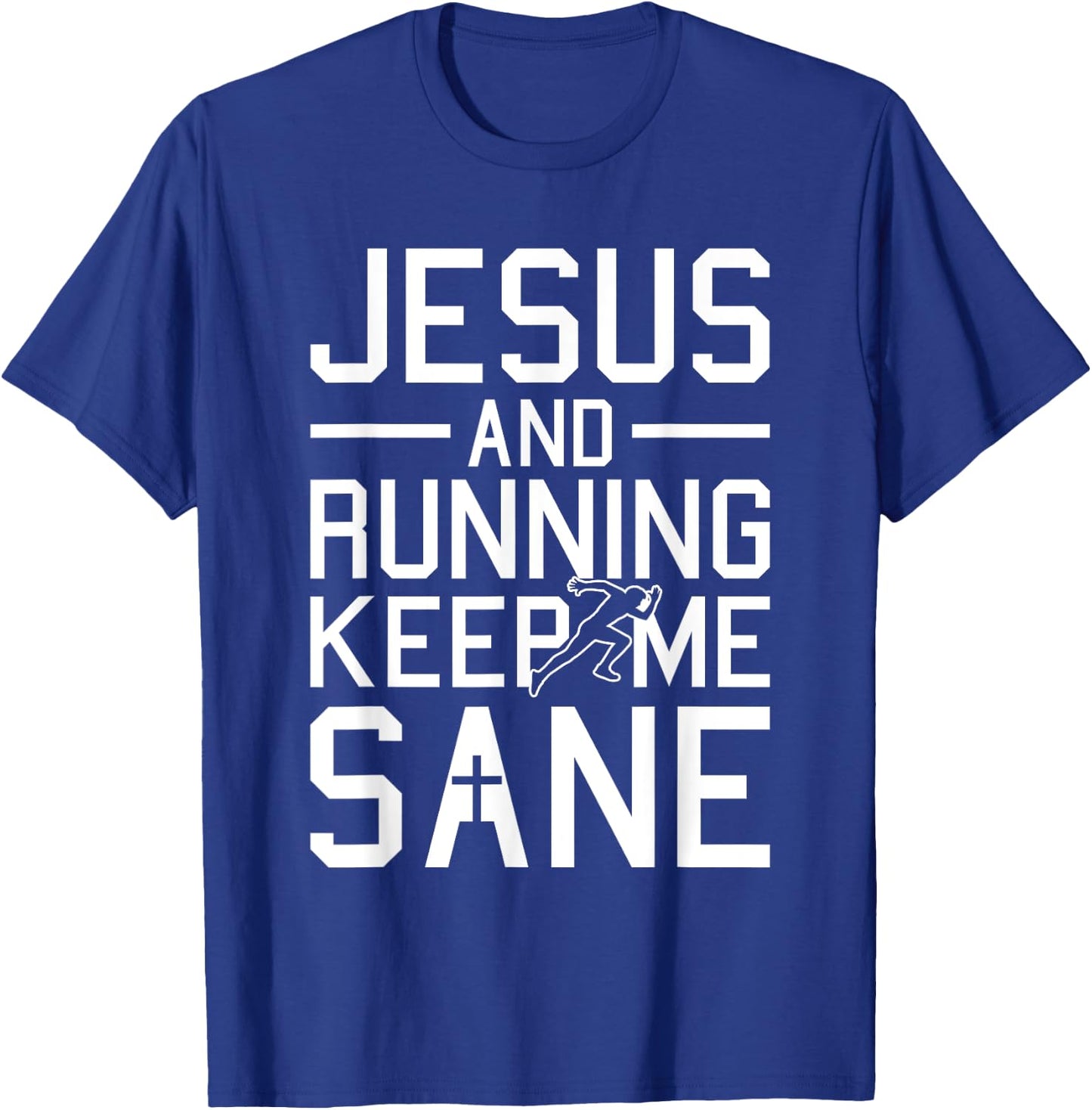 Jesus And Running Christmas Religious Faith Christian Runner T-Shirt - T-Shirt | Royal