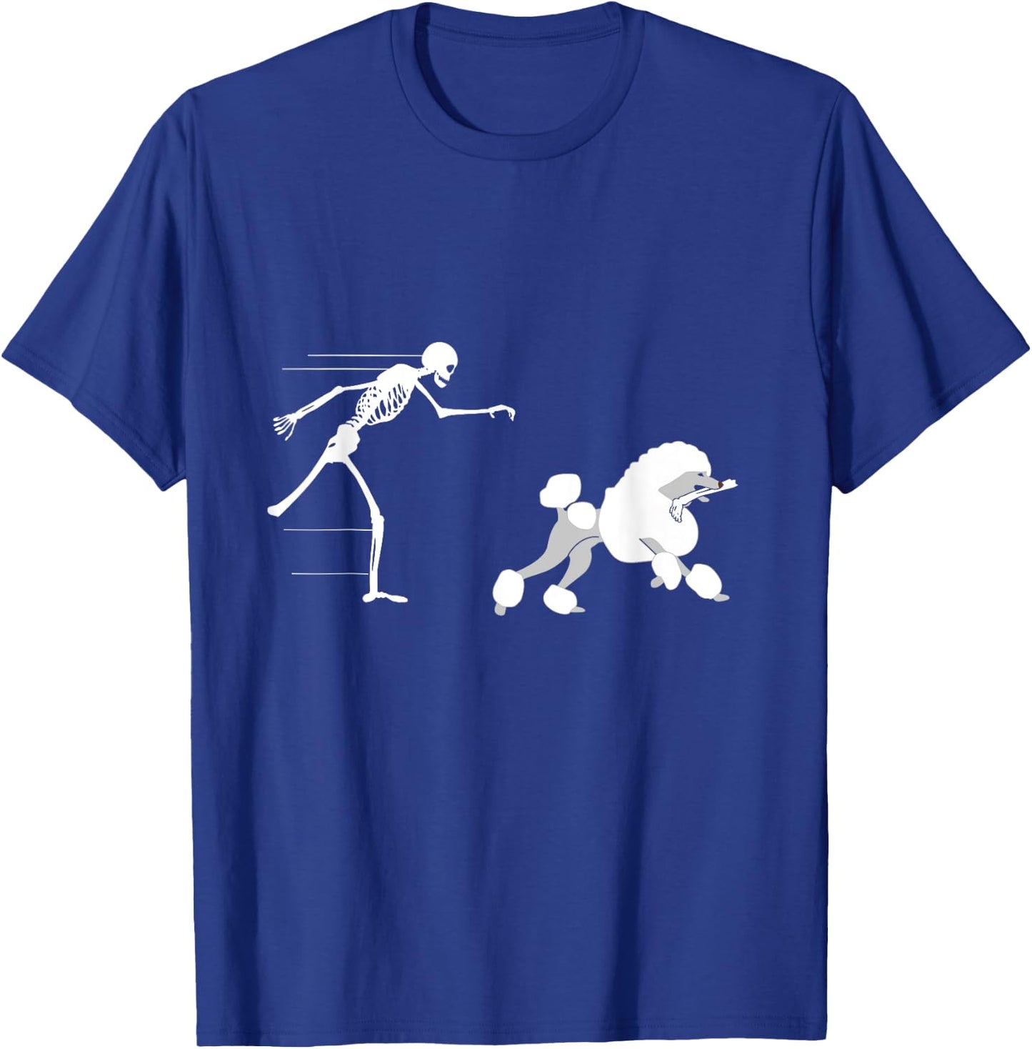 Funny Halloween Skeleton Leg Poodle T-Shirt - T-Shirt | Royal