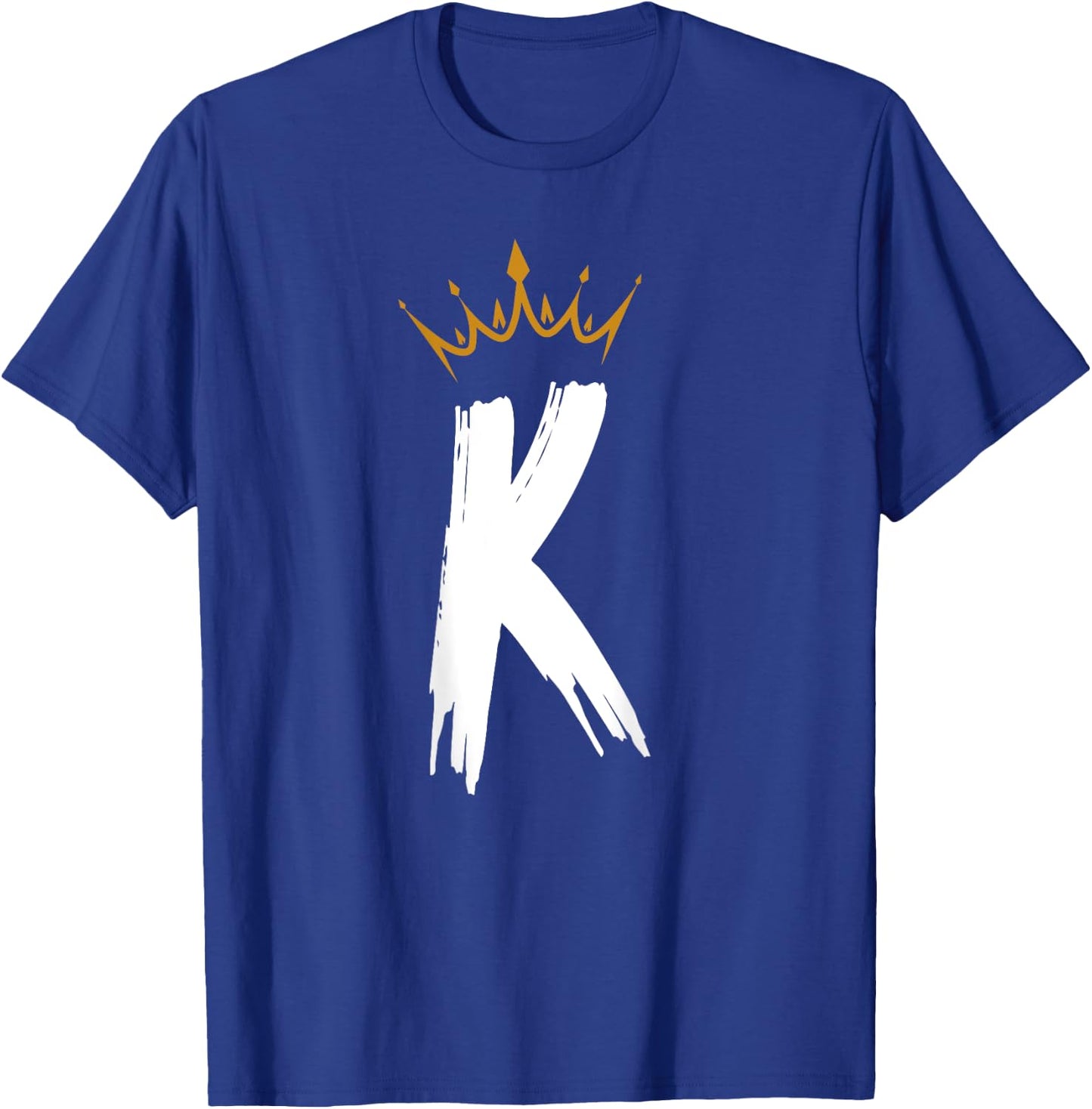 Queen King Letter K - BACKSIDE Letter With Crown Alphabet T-Shirt - T-Shirt | Royal