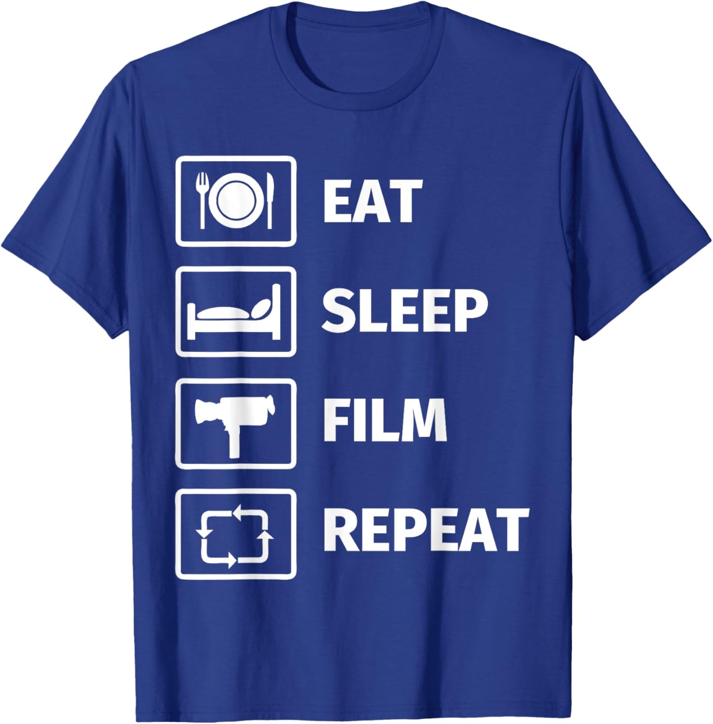 Eat Sleep Film Repeat T-Shirt - T-Shirt | Royal