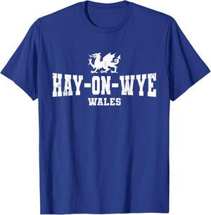Hay-on-Wye Wales Welsh Dragon Flag Cymru T-Shirt - T-Shirt | Royal