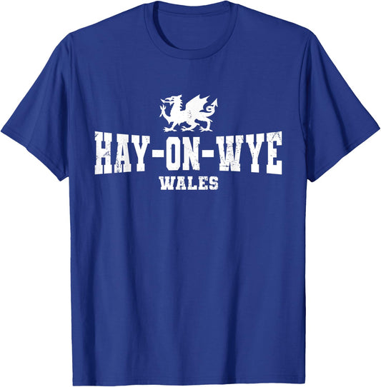 Hay-on-Wye Wales Welsh Dragon Flag Cymru T-Shirt - T-Shirt | Royal