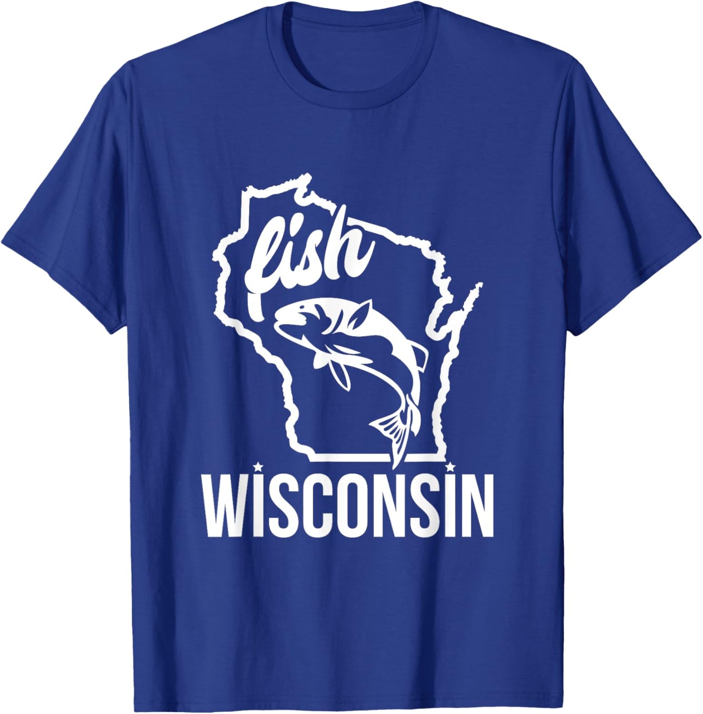 Fish Wisconsin Fishing Lover T-Shirt - T-Shirt | Royal