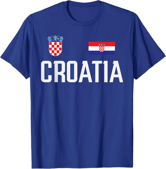 Croatia Flag Croatian Football Soccer Fan Men Women Kids T-Shirt - T-Shirt | Royal