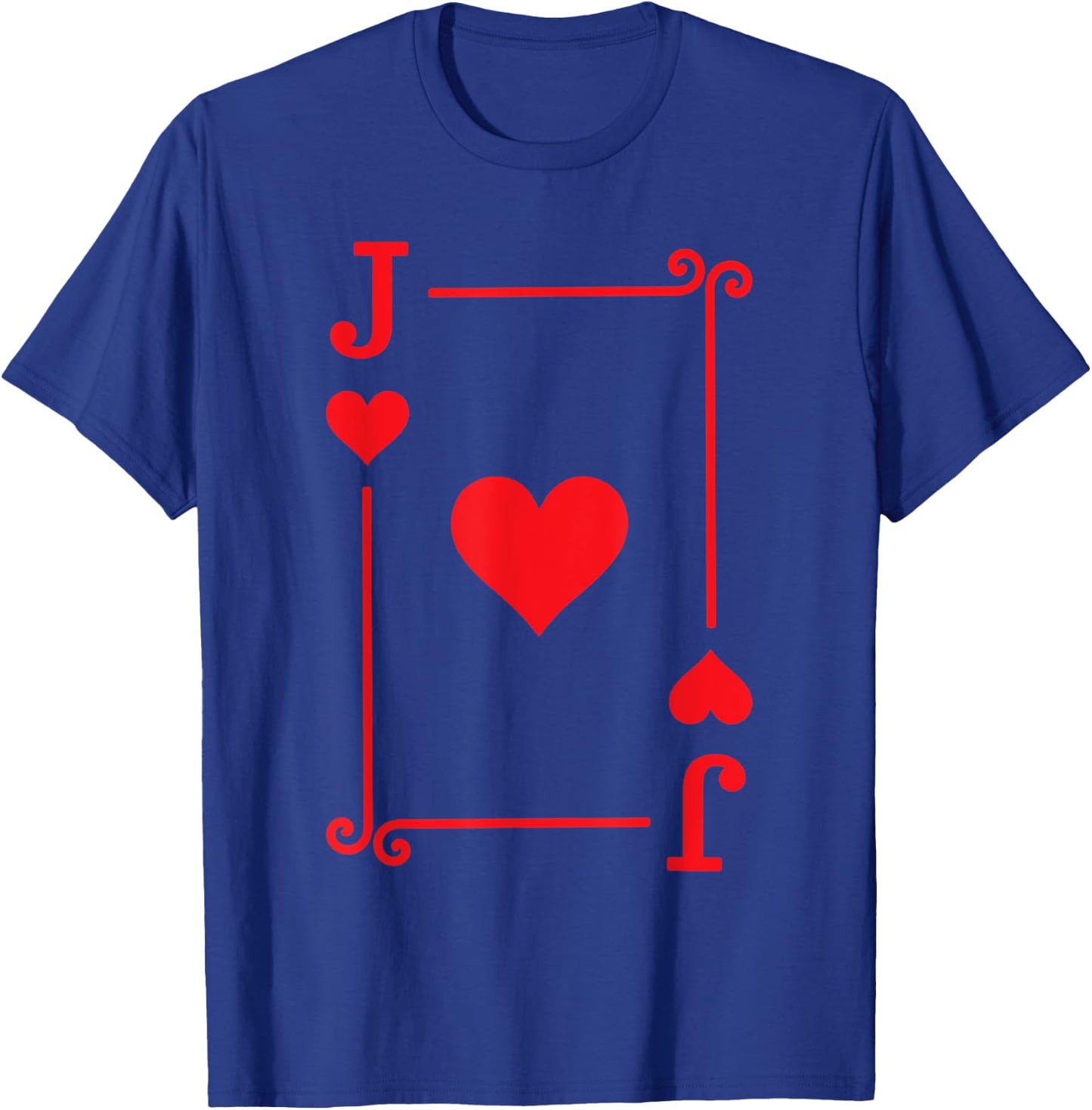 Playing Card Costume & Gifts - Jack Card Hearts Suit - Black - Small - -Adult - Short Sleeve - Classic Fit T-Shirt - T-Shirt | Royal