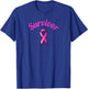 Breast Cancer Awareness Pink Ribbon Survivor Gift Design T-Shirt - T-Shirt | Royal