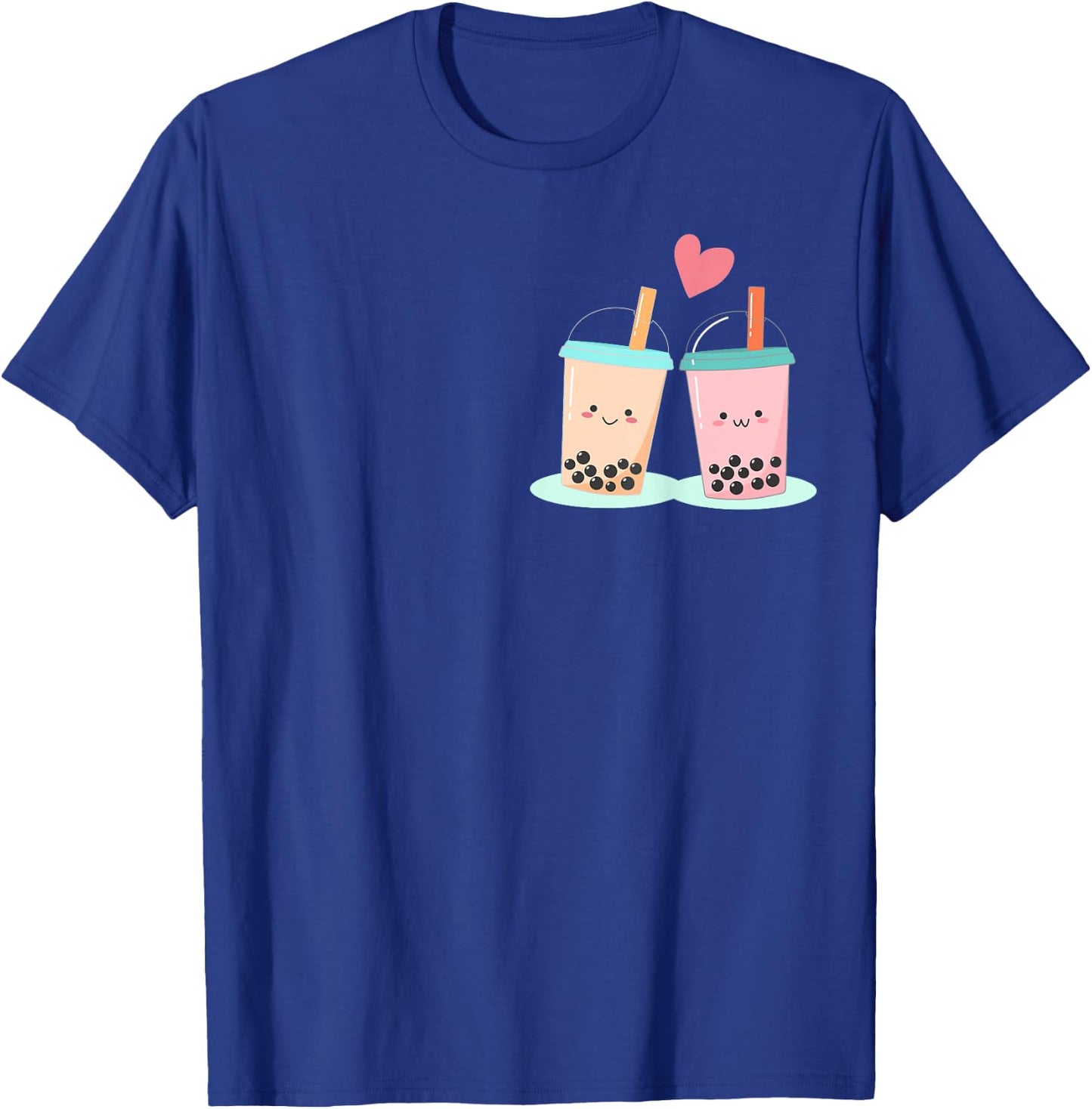 Cute Kawaii Couple Bubble Boba Milk Tea Lover Girl T-Shirt - T-Shirt | Royal