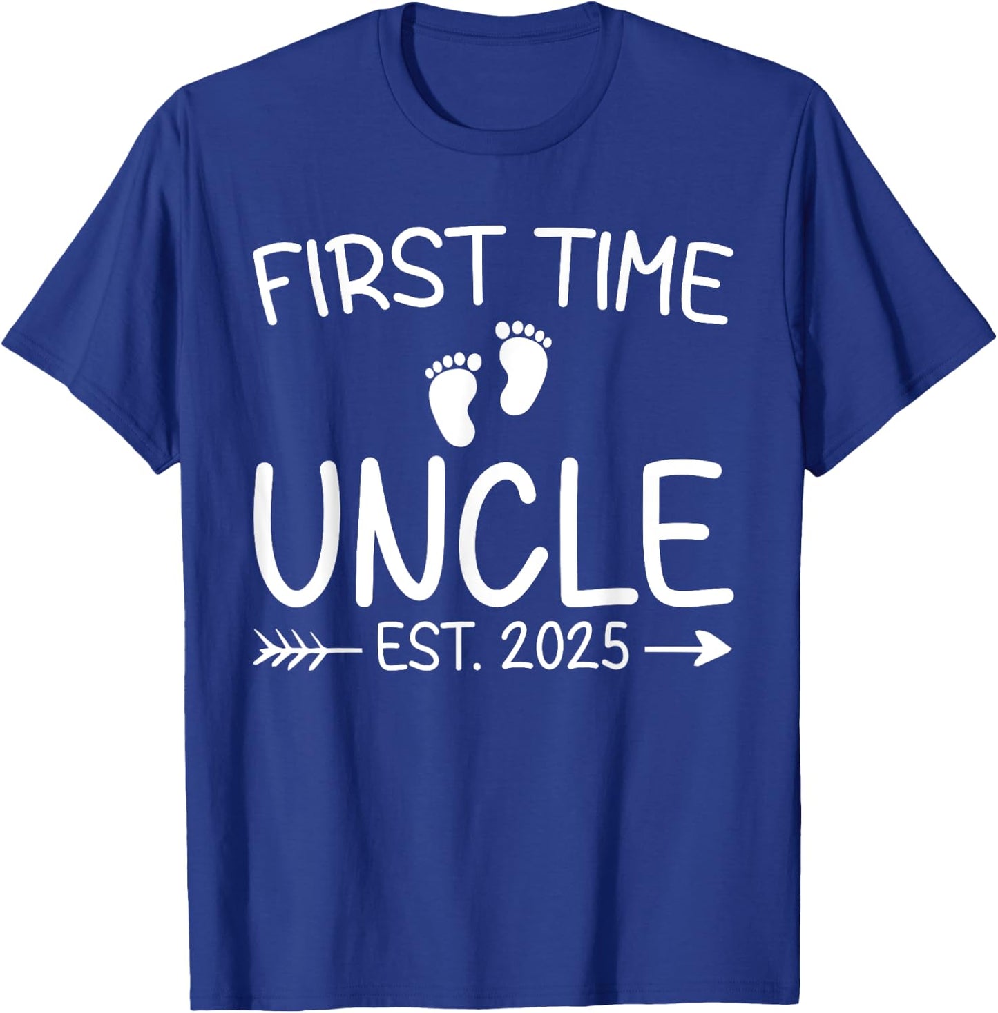 First Time Uncle Est. 2025 Fathers Day Baby Announcement T-Shirt - T-Shirt | Royal
