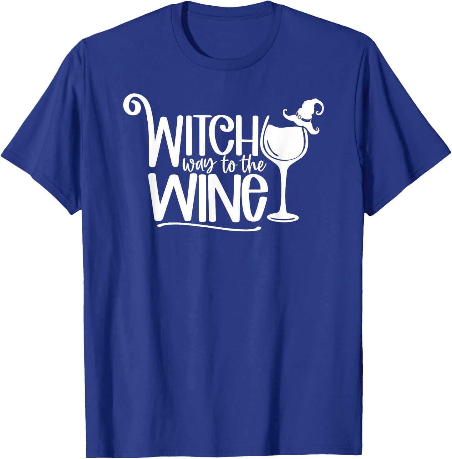 Witch Way To The Wine Funny Halloween Wine Lover T-Shirt - T-Shirt | Royal