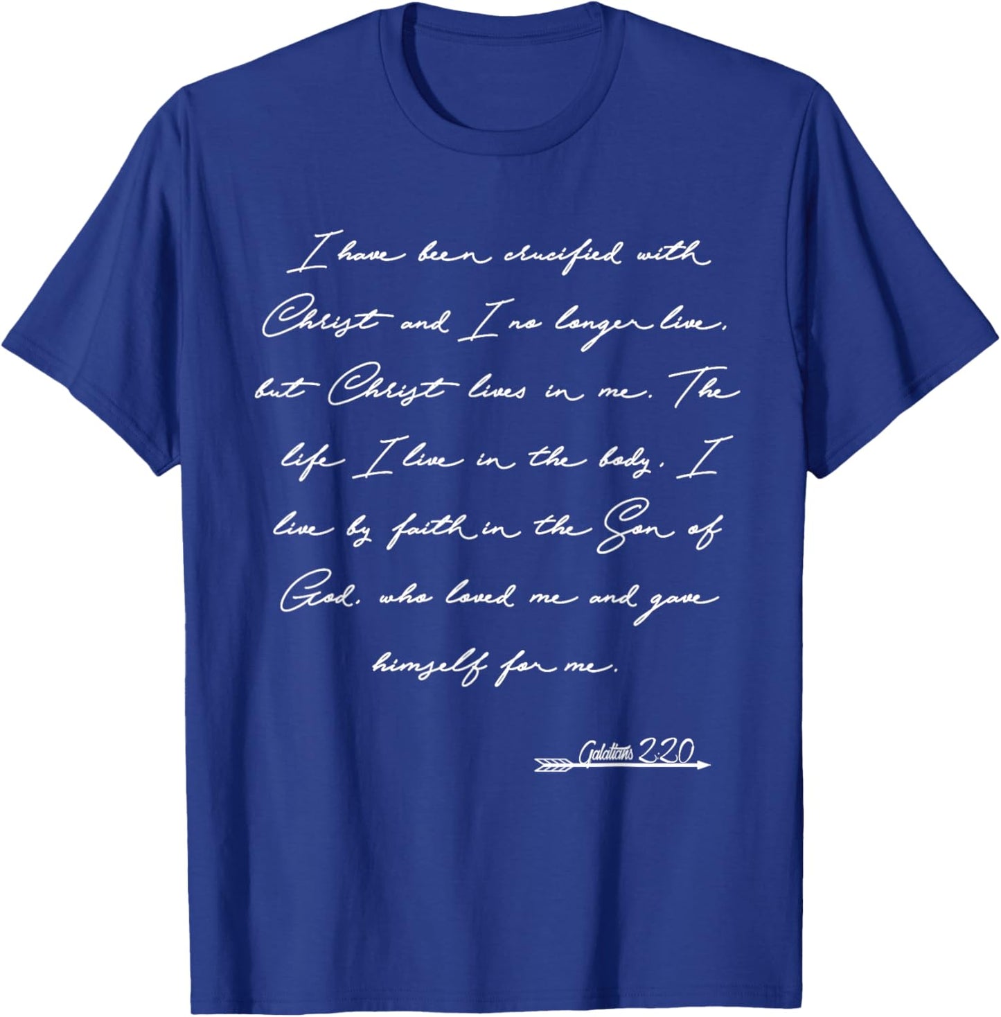 Galatians 2:20 Manuscript Christian Bible Verse T-Shirt - T-Shirt | Royal