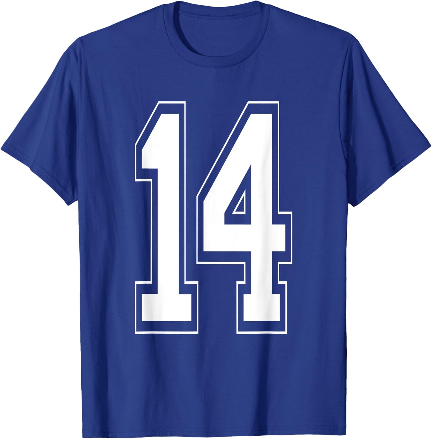 Number 14 Baseball Football Soccer Numbered Jersey T-Shirt - T-Shirt | Royal