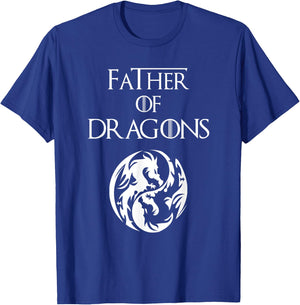 Father of Dragons T Shirt Fathers Day Gift T-Shirt - T-Shirt | Royal