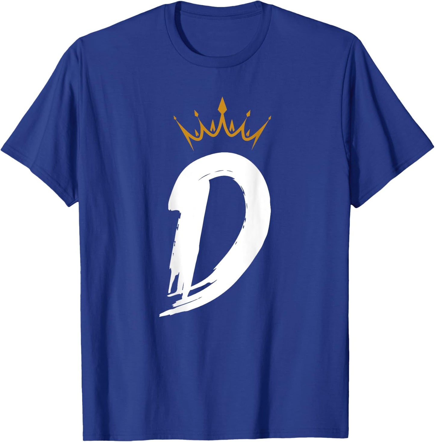 Queen King Letter D - BACKSIDE Letter With Crown Alphabet T-Shirt - T-Shirt | Royal