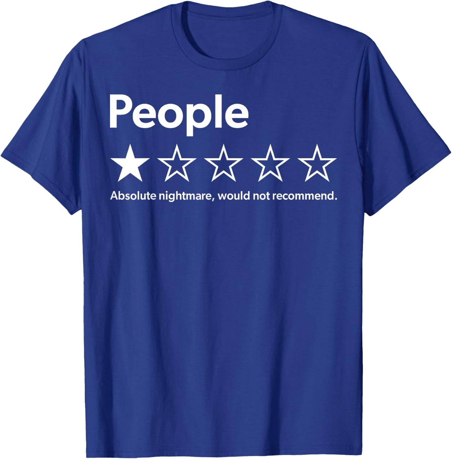 Funny People Rating Shirt - Adults - Black - Small - Short Sleeve - - Retro - Polyester - - Letter Print - Lightweight, Classic fit, Zipper closure T-Shirt - T-Shirt | Royal