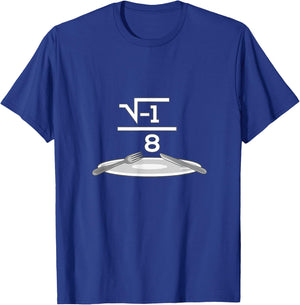 I OVER EIGHT "I Over Ate" Funny Math Shirt T-Shirt - T-Shirt | Royal