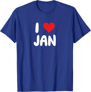 I Love Jan - Cœur T-Shirt - T-Shirt | Royal