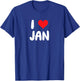 I Love Jan - Cœur T-Shirt - T-Shirt | Royal
