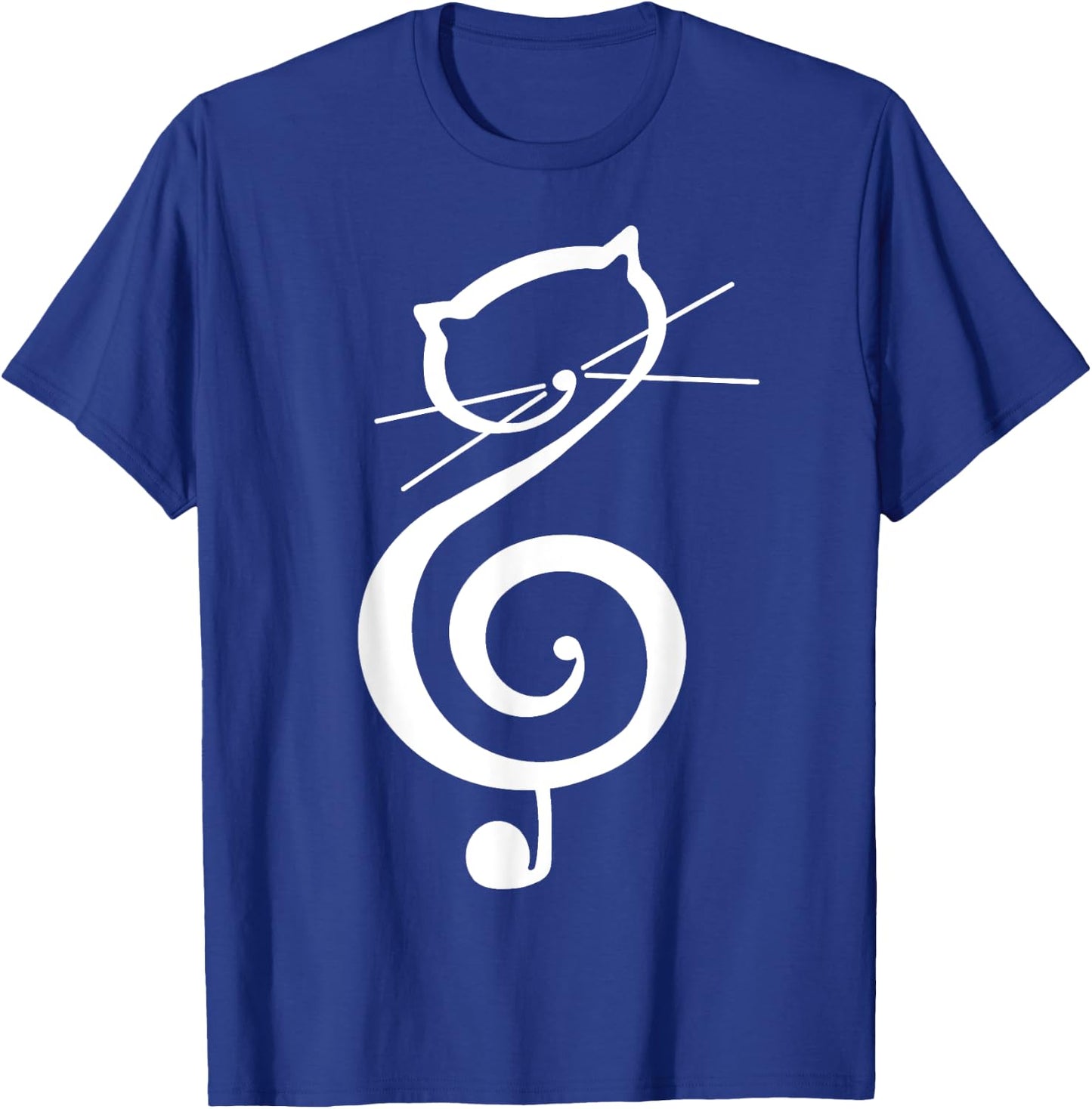 Cat Kitty Treble Music Clef Funny Cat Music Notes Women Men T-Shirt - T-Shirt | Royal
