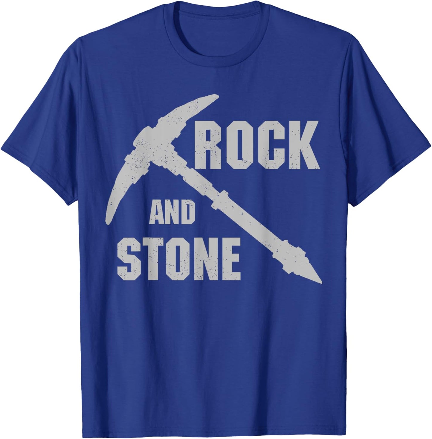 Rock and Stone! - Grey Design Vintage T-Shirt - T-Shirt | Royal