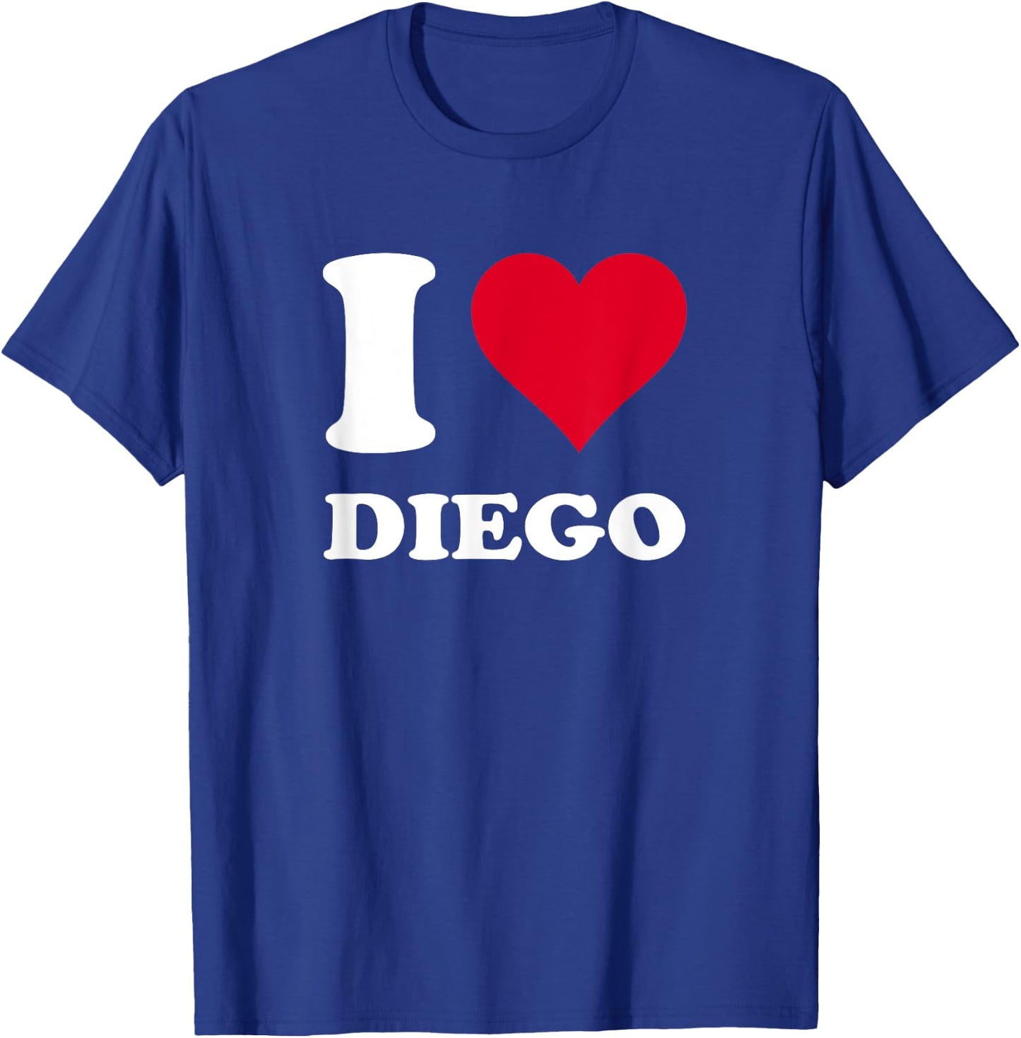 Red Heart I Love Diego , Black, S T-Shirt - T-Shirt | Royal