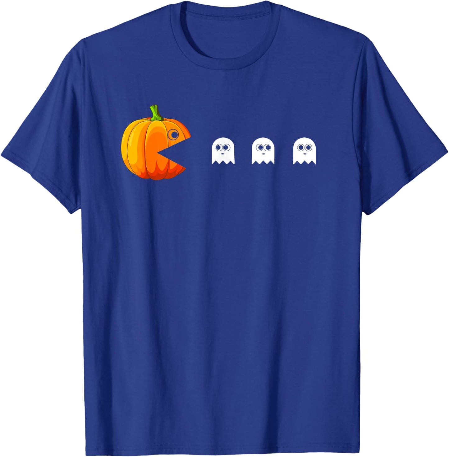 Funny Pumpkin Eating Ghosts Halloween For Boys Girls Kids T-Shirt - T-Shirt | Royal