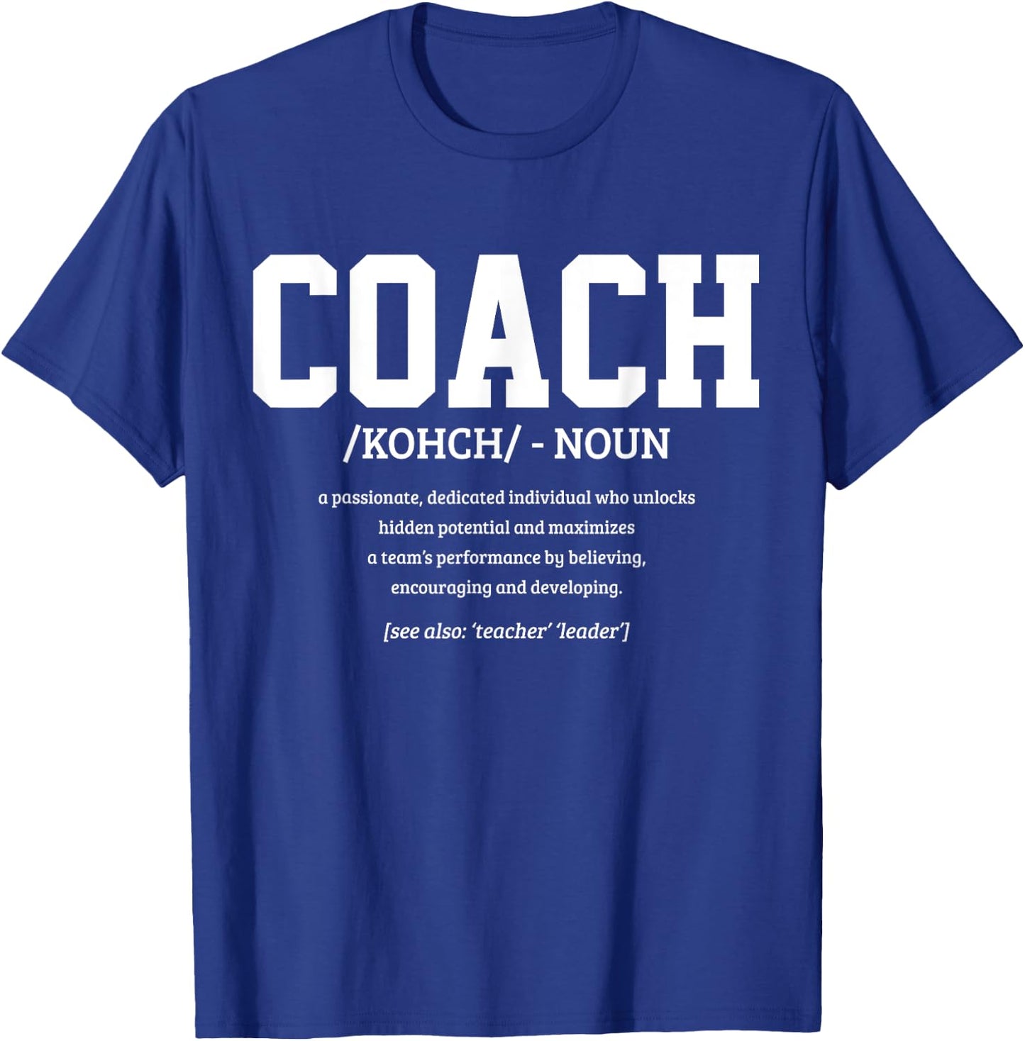 Coach Definition Funny Handball Football Trainer Sport T-Shirt - T-Shirt | Royal