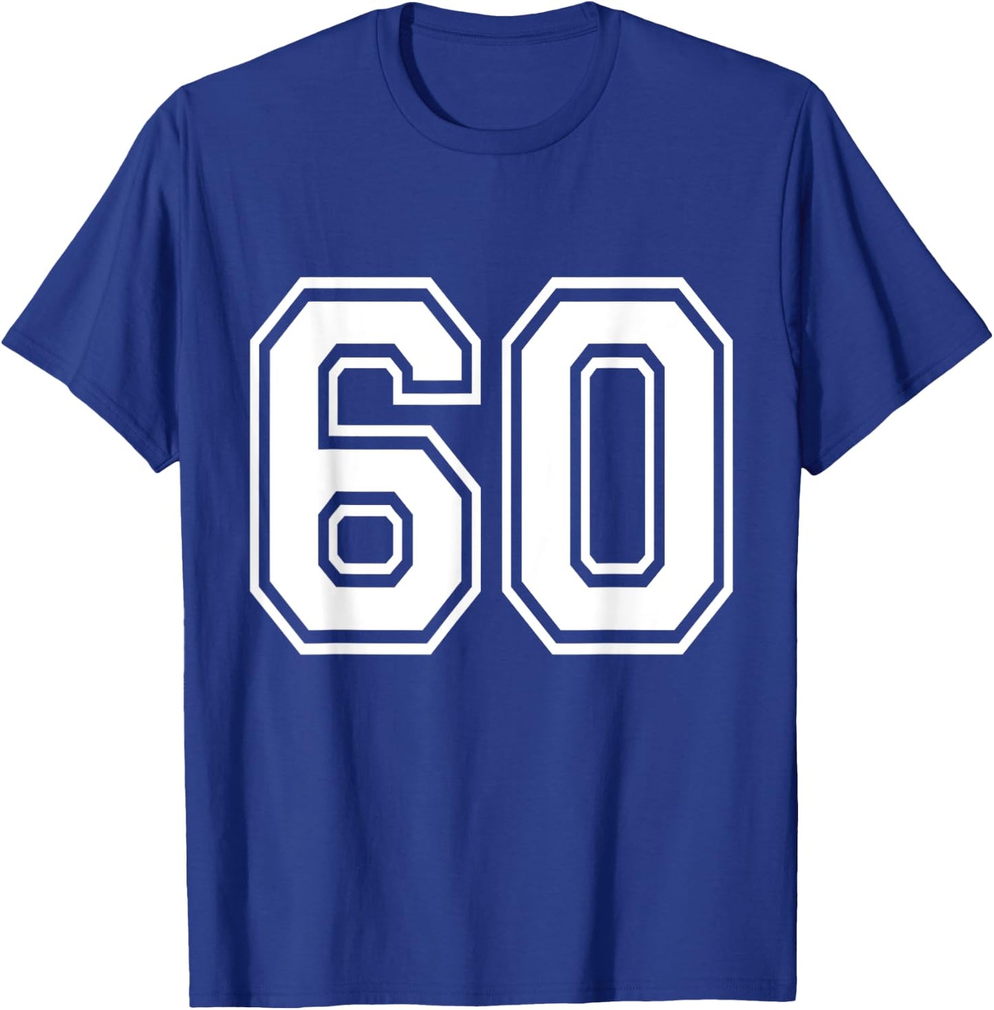 Number 60 Varsity Sports Team Jersey 60th Birthday 60 Years T-Shirt - T-Shirt | Royal