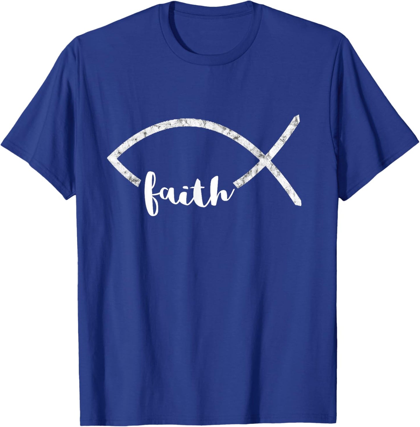 Jesus Fish Ichthy Emblem Christian Faith Symbol Ichthus T-Shirt - T-Shirt | Royal
