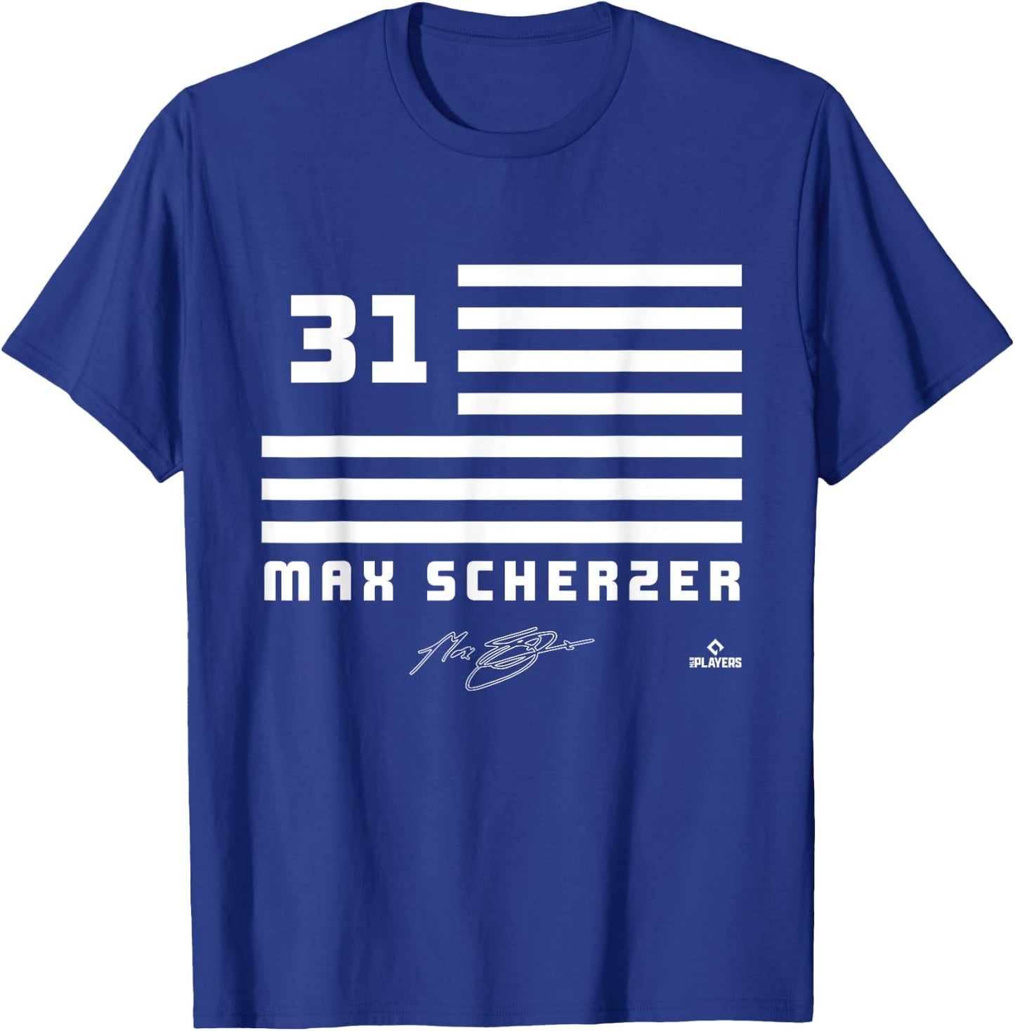 Max Scherzer Flag Name T-Shirt - T-Shirt | Royal