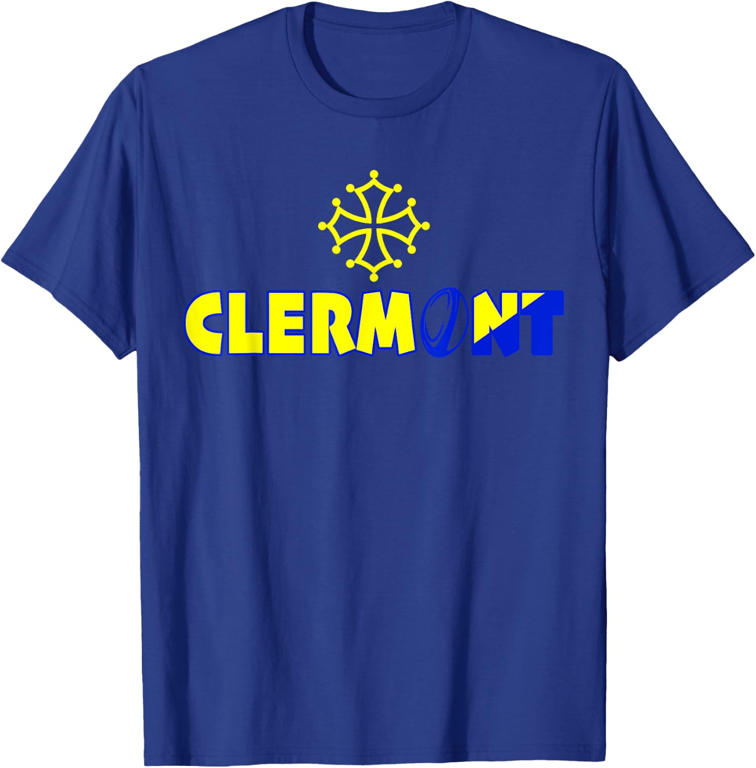 Pride Gift Rugby Clermont Supporter Player Yellow And Blue , Black, S T-Shirt - T-Shirt | Royal