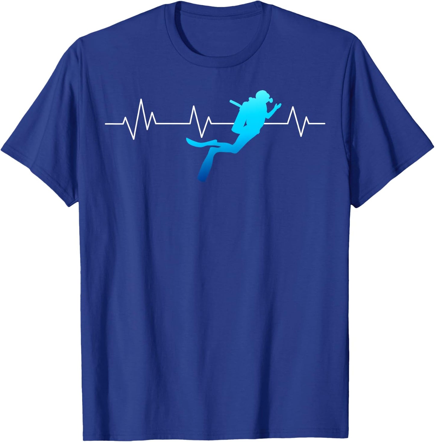 Heartbeat Scuba Diving Diver Underwater Dive Deep-Sea Swim T-Shirt - T-Shirt | Royal
