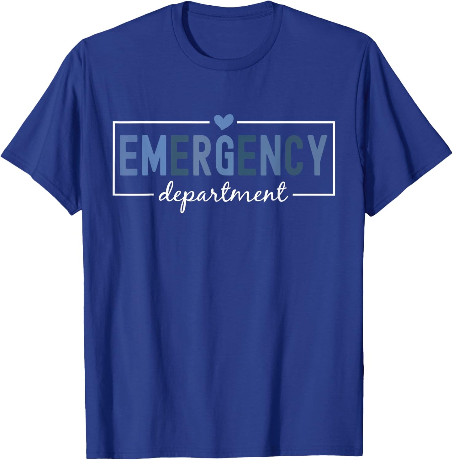 ER Nurse Emergency Department Emergency Room Gifts Adults Black 100% Polyester Modern Short Sleeve Small T-Shirt - T-Shirt | Royal