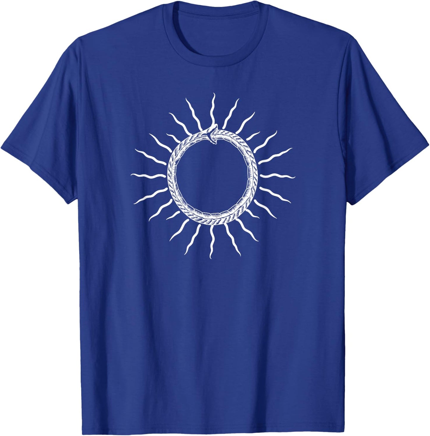 Ouroboros as sun self-eating Snake Symbol occult Magick T-Shirt - T-Shirt | Royal