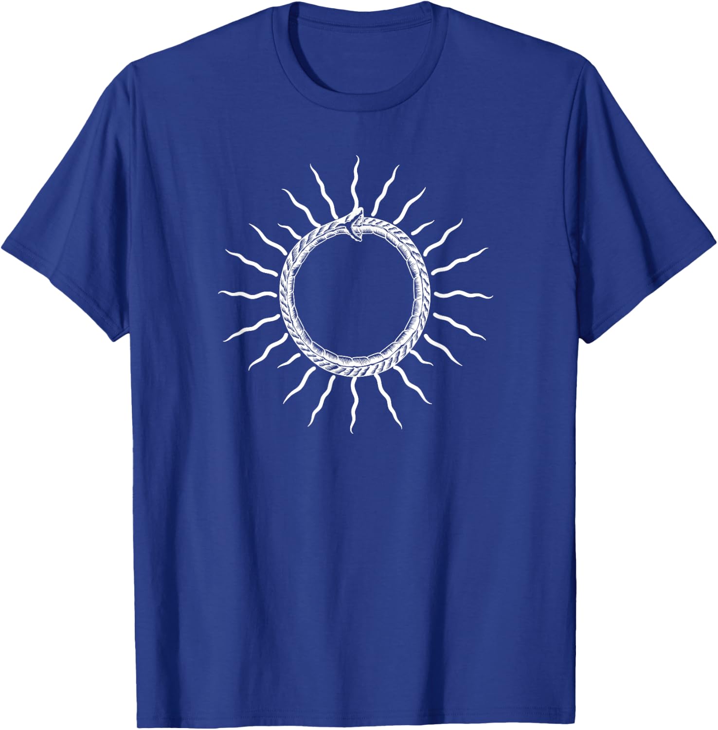 Ouroboros as sun self-eating Snake Symbol occult Magick T-Shirt - T-Shirt | Royal