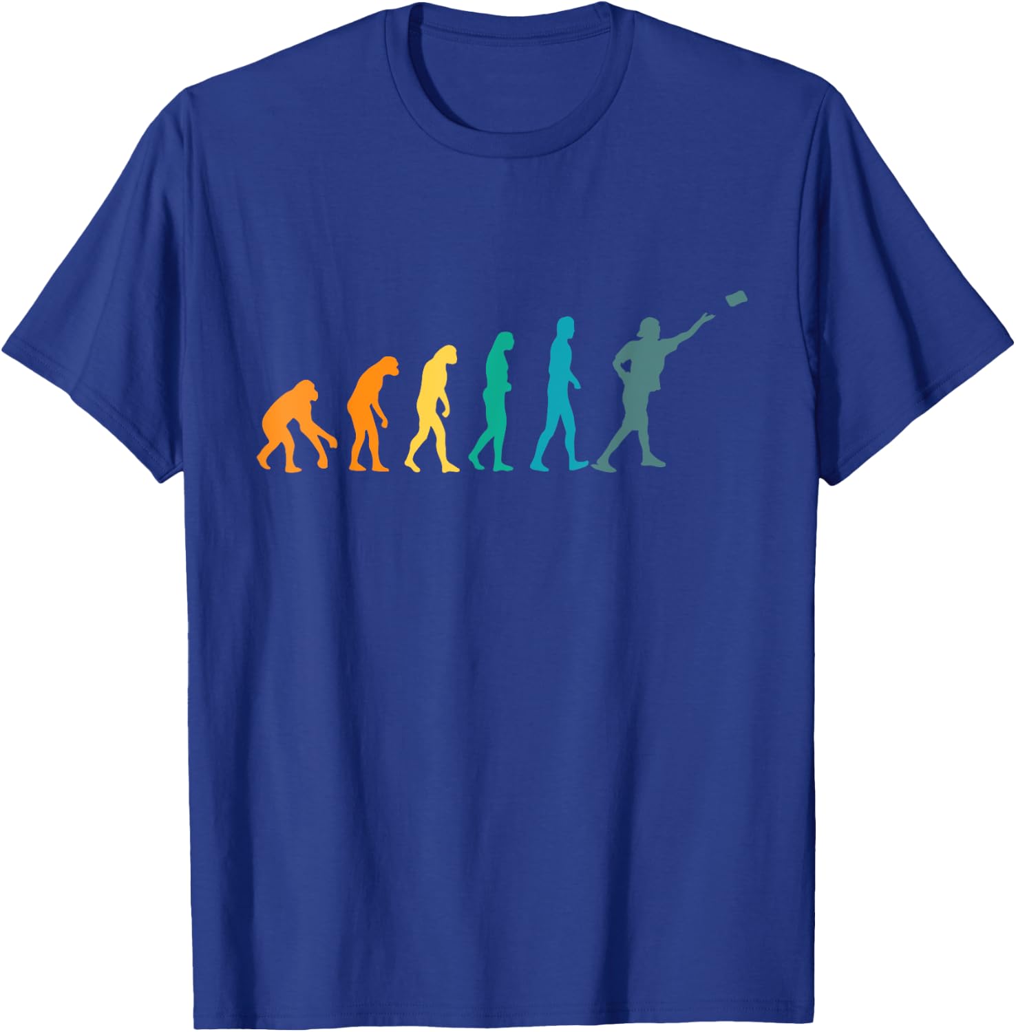 Cornhole Player Human Evolution Funny Cornhole T-Shirt - T-Shirt | Royal
