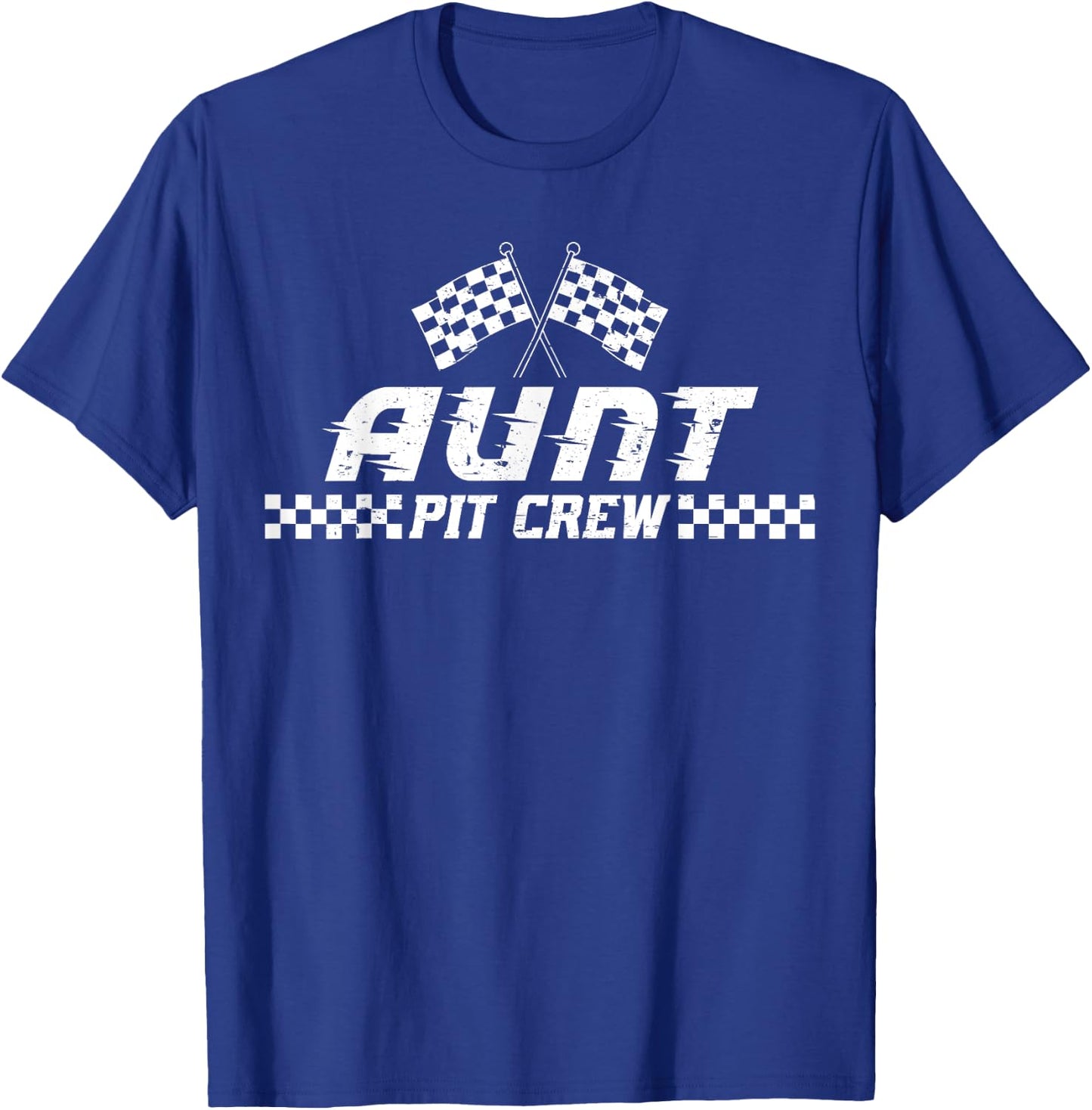 Pit Crew Aunt Birthday Costume For Race Car T-Shirt - T-Shirt | Royal
