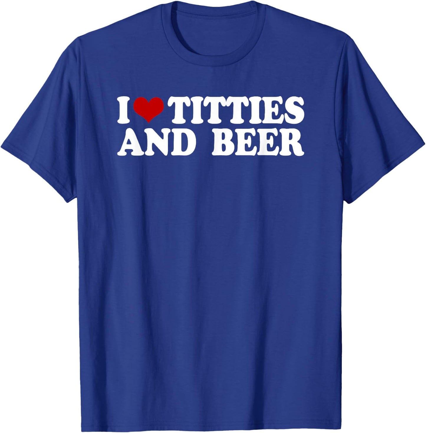 Men's with "I Love Tittis and Beer" Motif [German Language], black T-Shirt - T-Shirt | Royal
