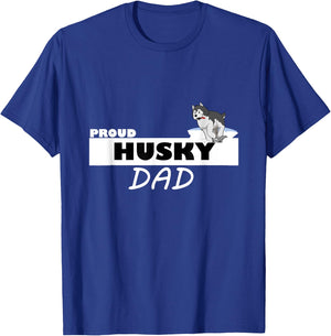 Proud Husky Dad I Love My Dog Men Women Kids T-Shirt - T-Shirt | Royal