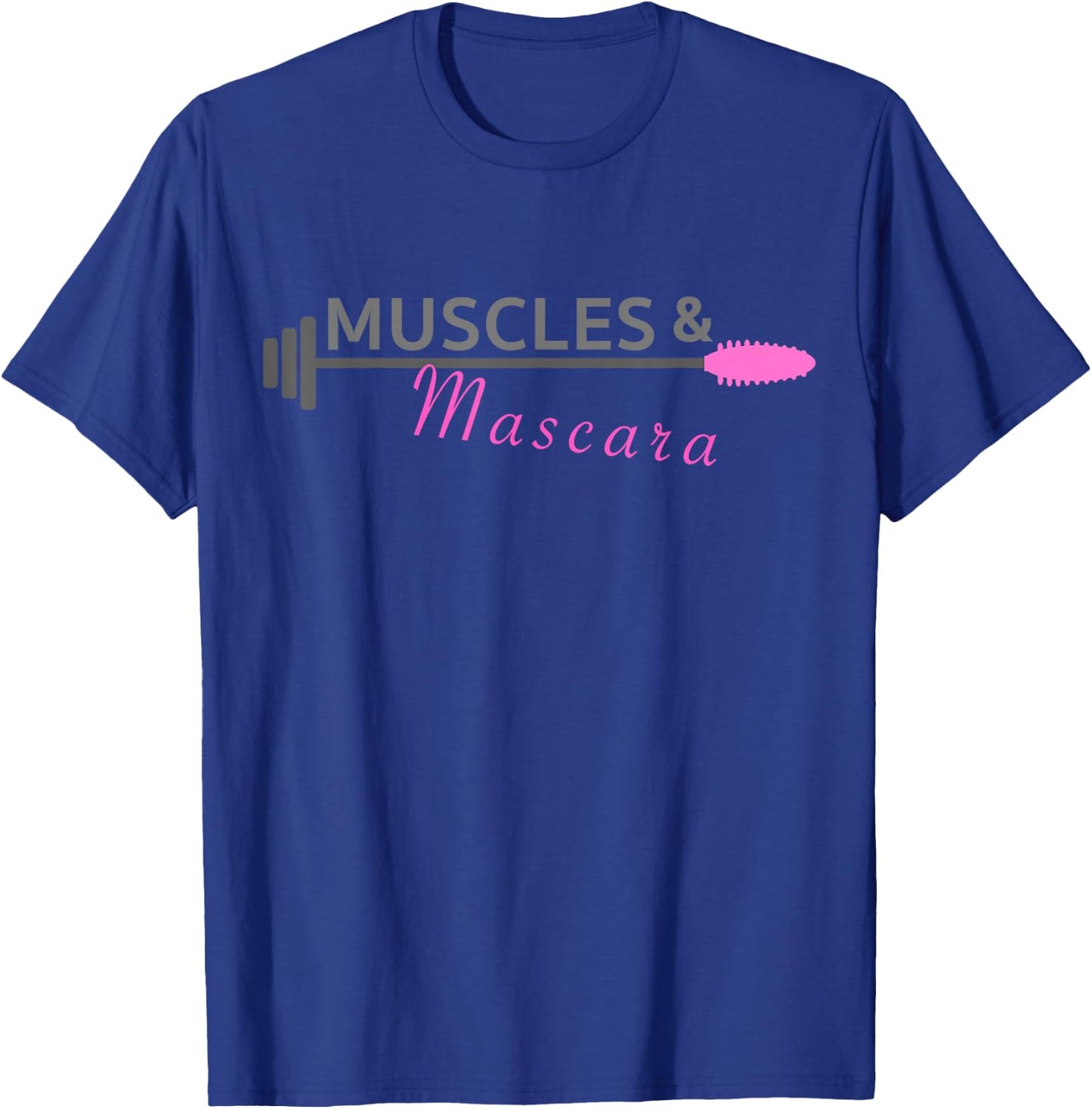 Women Workout Shirt Muscles And Mascara Ladies Fitness T-Shirt - T-Shirt | Royal