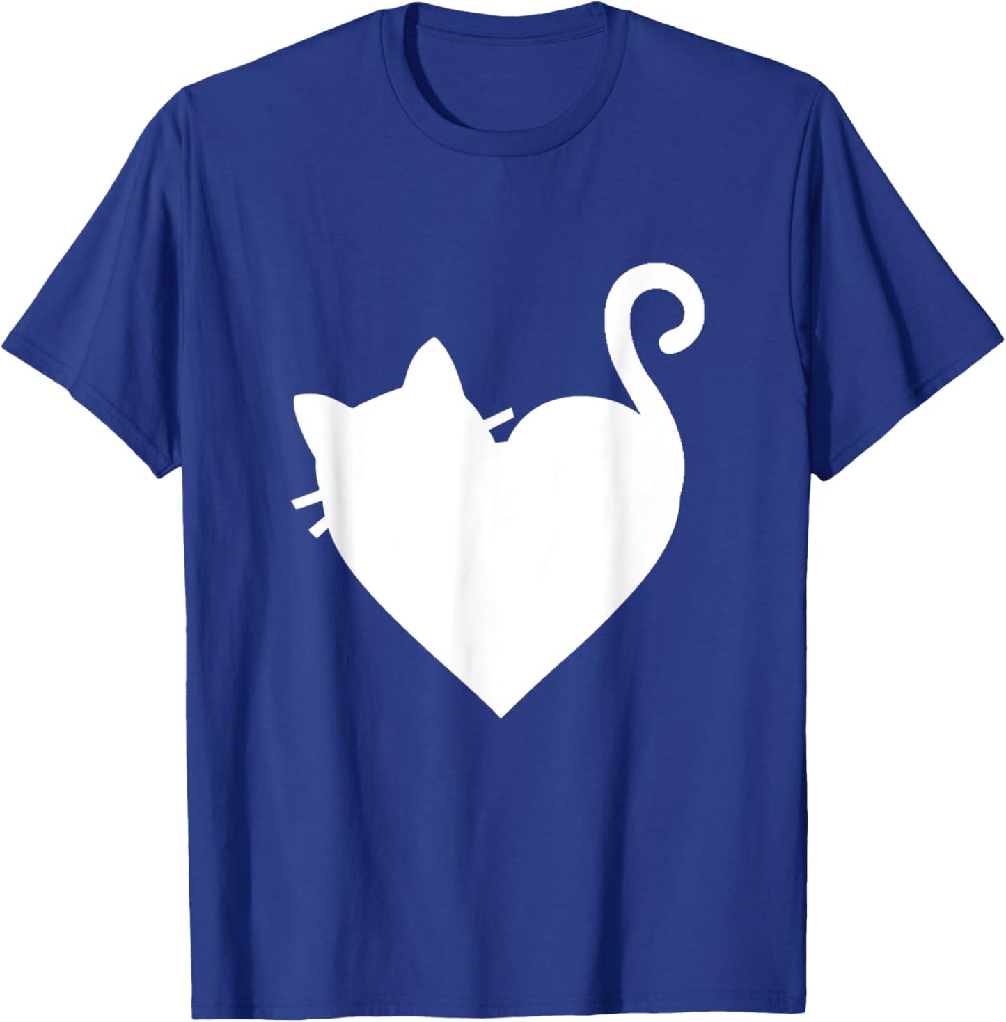Cute Cat Heart & 5 Colors - White T-Shirt - T-Shirt | Royal