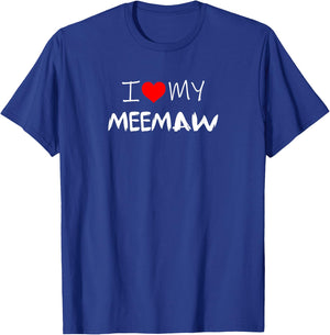I Love My Meemaw - Heart Funny Fun Gift T-Shirt - T-Shirt | Royal