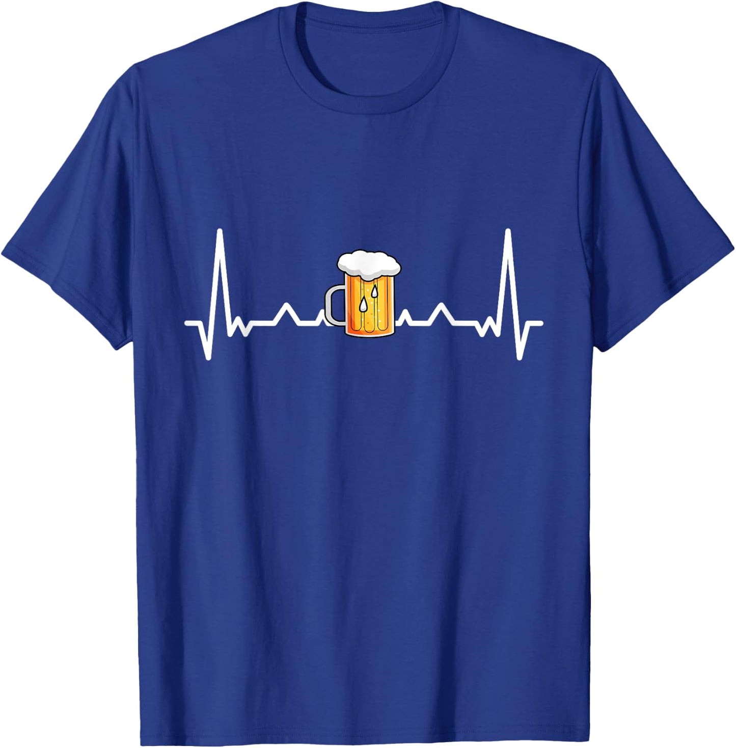 Beer Drinking Alcohol Heartbeat Gift T-Shirt - T-Shirt | Royal