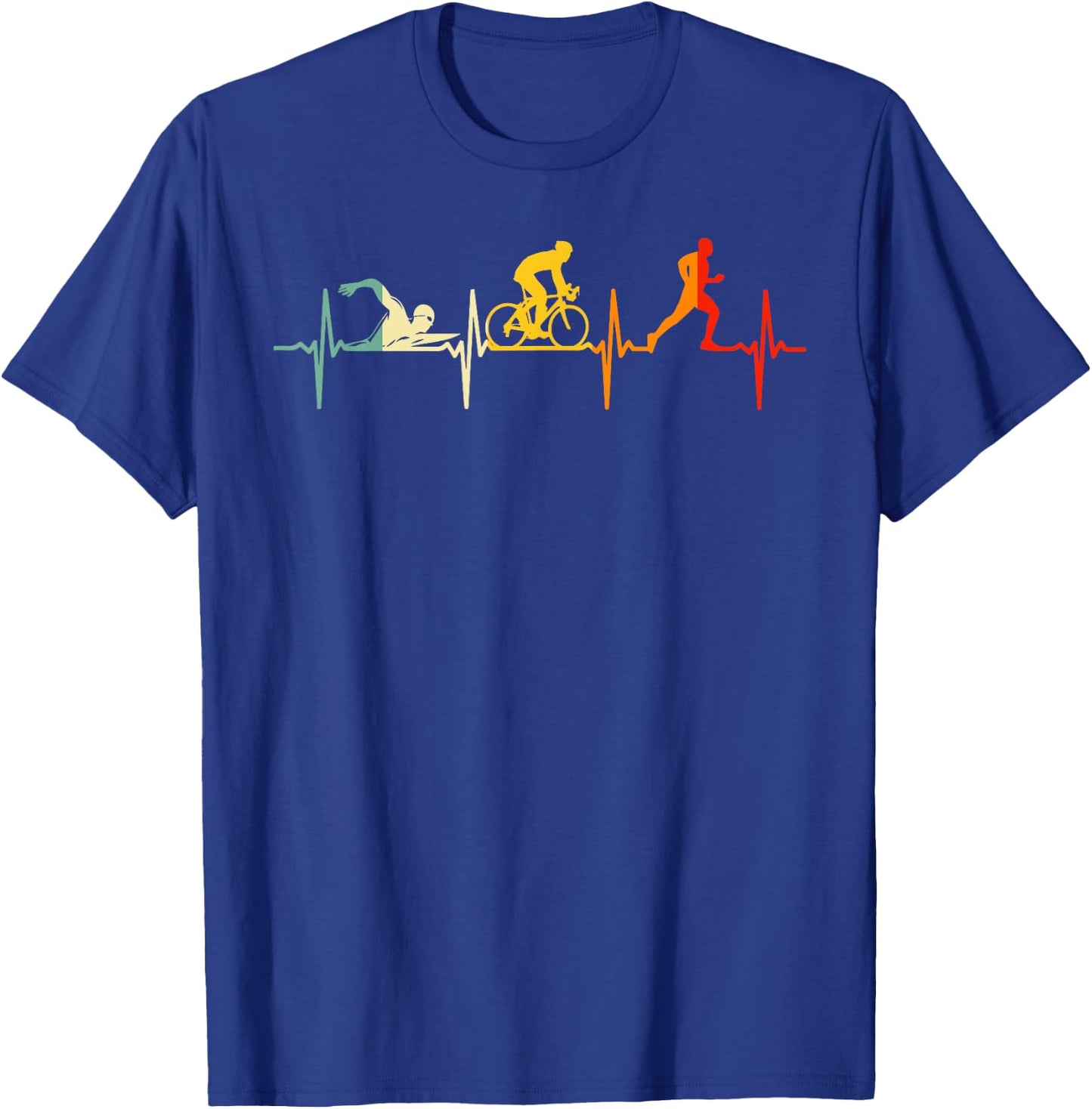 Cool Triathlon Art Women Triathlete Endurance Sport T-Shirt - T-Shirt | Royal