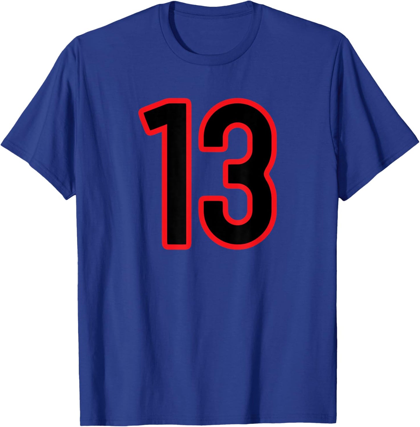Number #13 Sport Red Black Varsity Team Number T-Shirt - T-Shirt | Royal