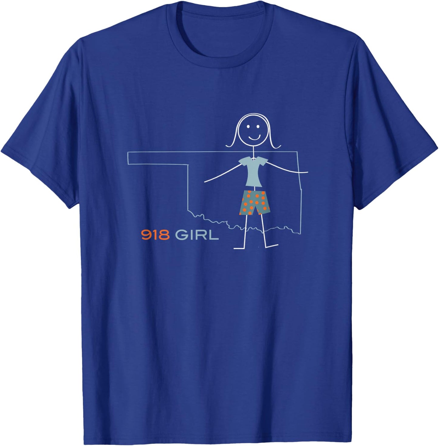 Funny 918 Area Code, OK Girls Oklahoma Souvenir T-Shirt - T-Shirt | Royal