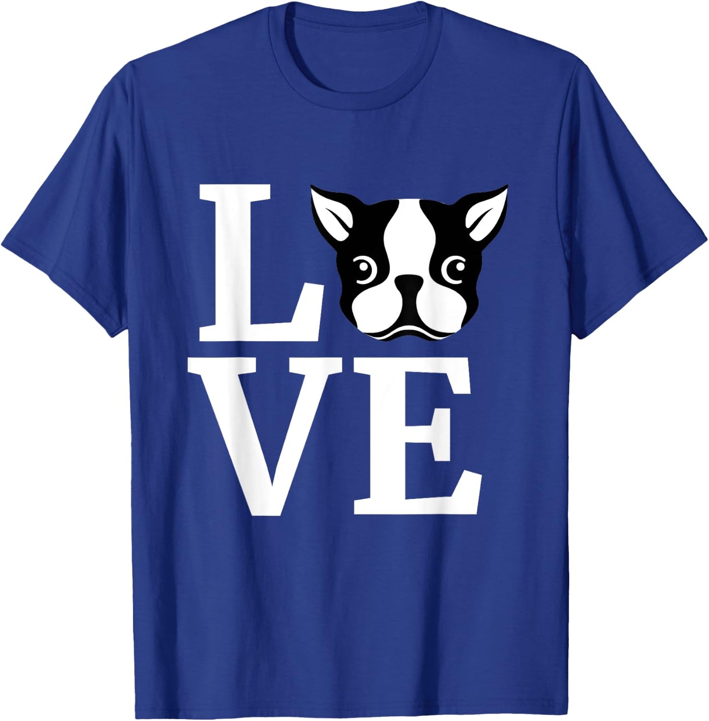 Boston Terrier Shirt I Love My Bostie Gift Dog Lover Women Girls Kids T-Shirt - T-Shirt | Royal