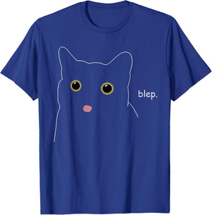 Cat Blep Men Women T-Shirt - T-Shirt | Royal