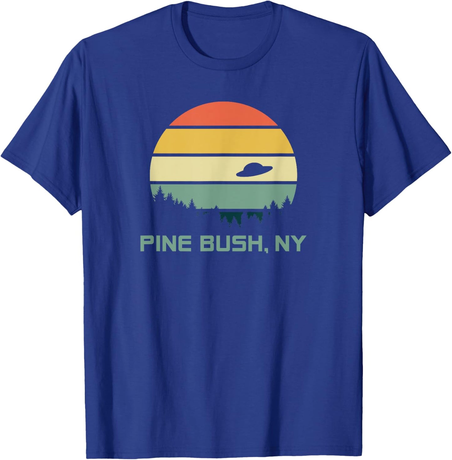 Retro Pine Bush, NY Alien T Shirt T-Shirt - T-Shirt | Royal