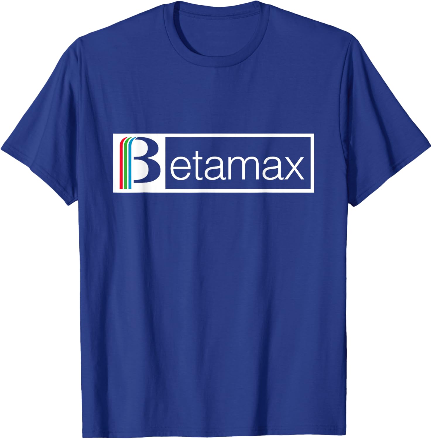 Betamax Red Green And Blue White B Banner Logo T-Shirt - T-Shirt | Royal
